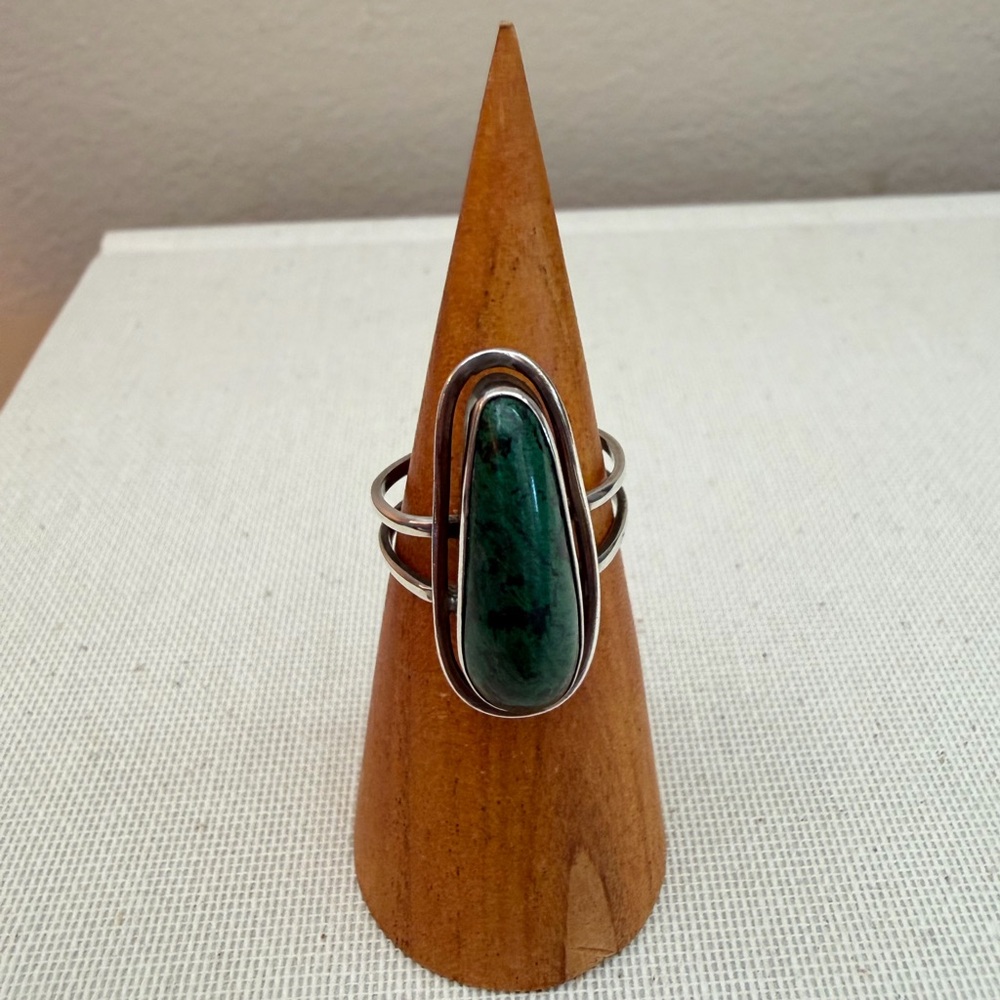 Handmade Sterling Silver Eilat (King Solomon’s) Stone Ring, Adjustable